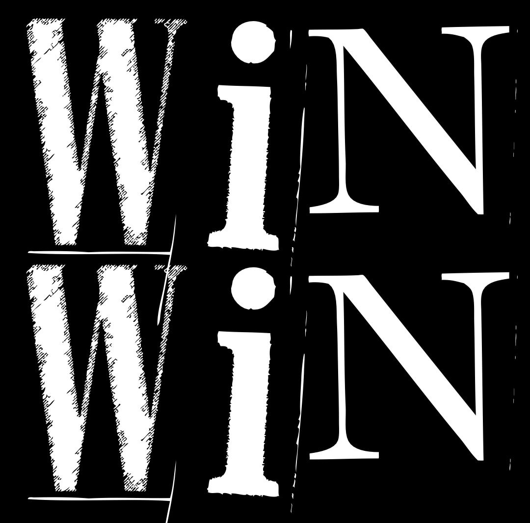 Black and white graphic with the phrase 'Win Win' in bold letters.