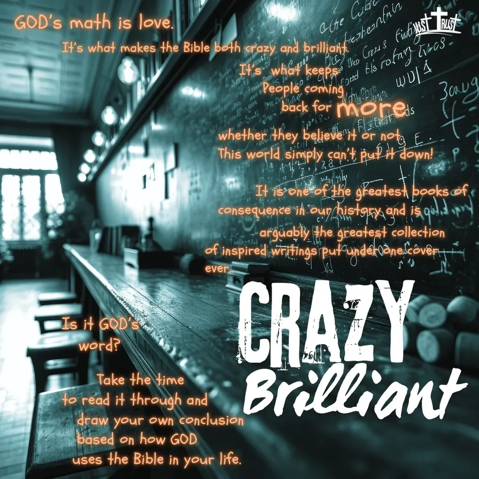Colorful artistic text design with words 'Crazy Brilliant' and motivational phrases.