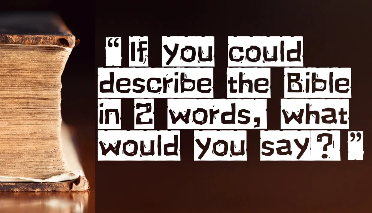 A prompt asking to describe the world in two words.