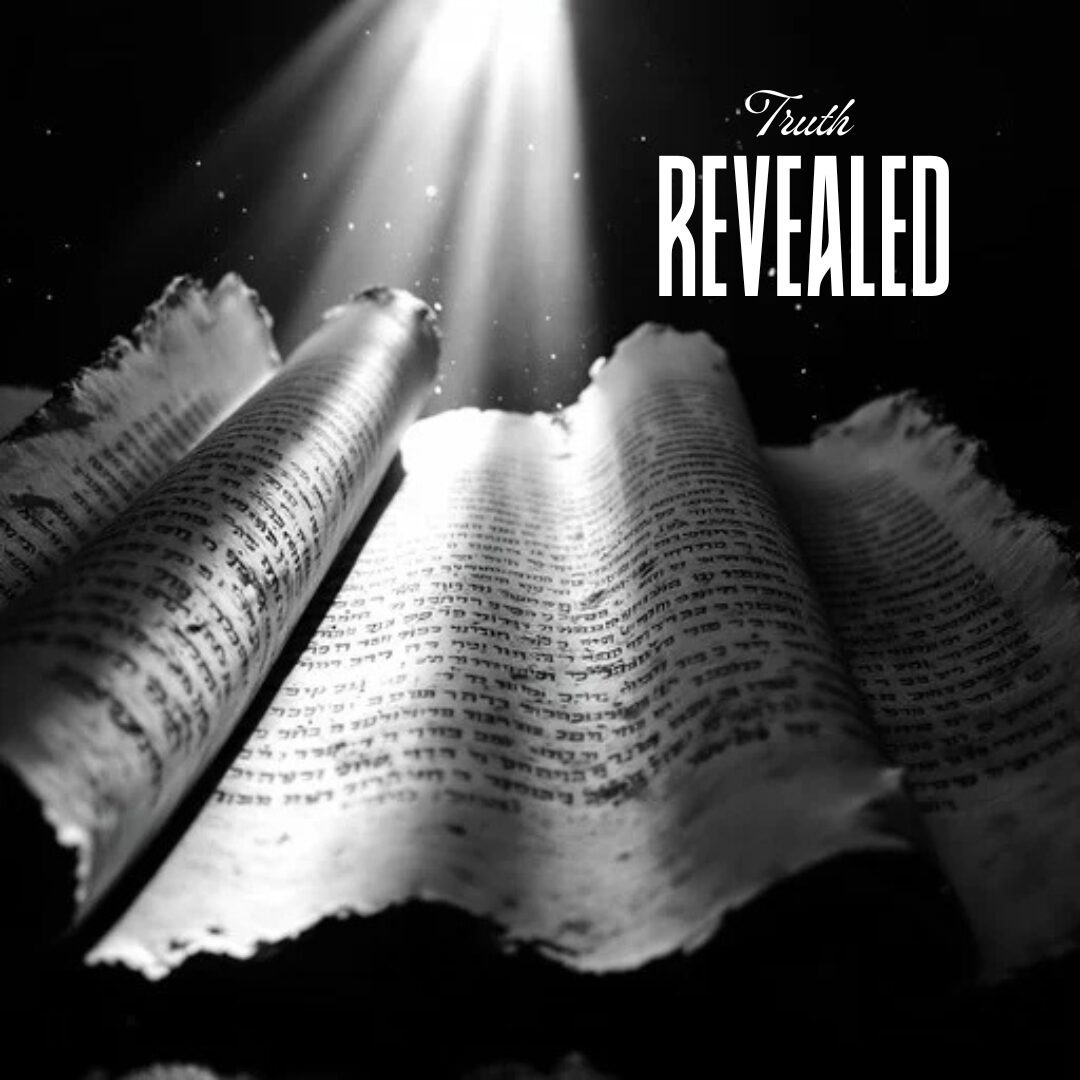 Ancient scroll illuminated by a shaft of light